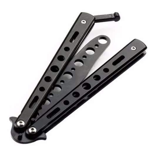 Cuchillo Tactico De Mariposa Para Entrenamiento Negro D1163