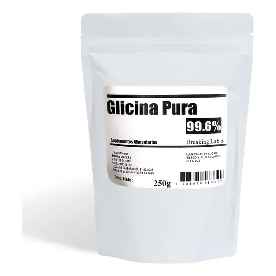 Glicina Glicocola Pura 250 G  ( Potencia Colágeno )