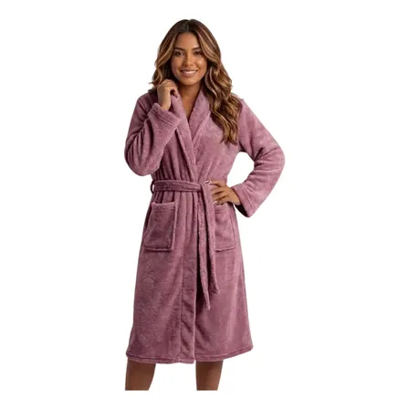 Roupão Microfibra Feminino Inverno Robe Lady Plush Macio