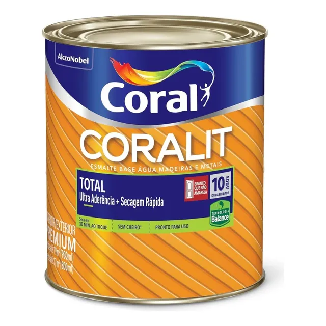 Tinta Óleo Base Àgua Para Metais E Madeiras Coralit 900 Ml