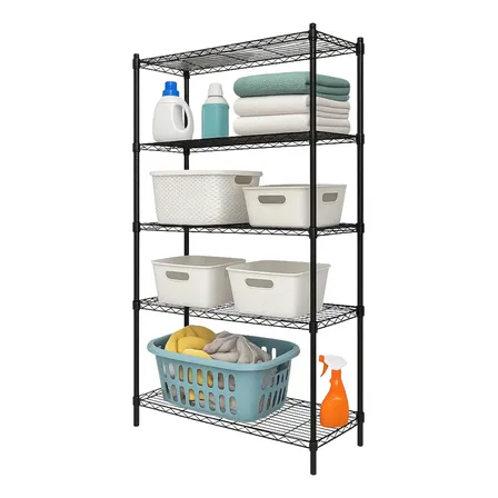 Estante Organizador De Acero Anaquel Con 5 Niveles Metalico Negro Estante Organizador De Acero Anaquel Con 5 Niveles Metalico Negro