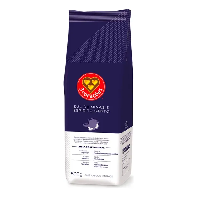 Café Em Grãos 3 Corações Sul De Minas E Espírito Santo 500gr
