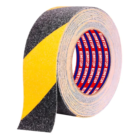 Cinta Antideslizante 50mm X 5mt Emtop Emva3560 Color Amarillo Y Negro