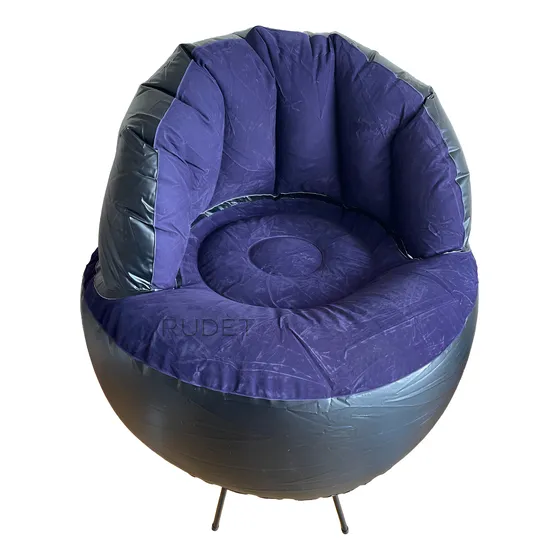 Sillón Silla Inflable De Pvc Con Respaldo Simil Piel Inflado