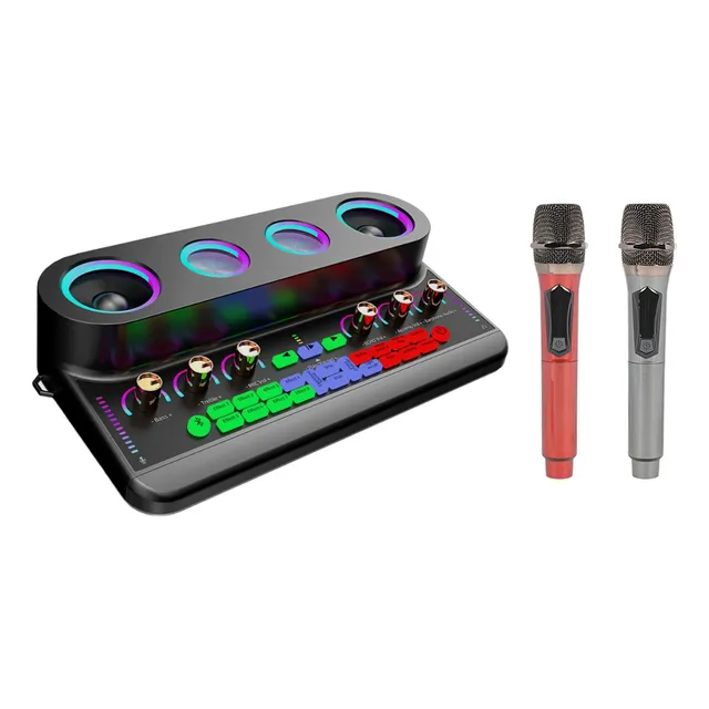 Xtuga Micrófono Altavoz Tarjeta De Sonido Audio De Interfaz Color Negro