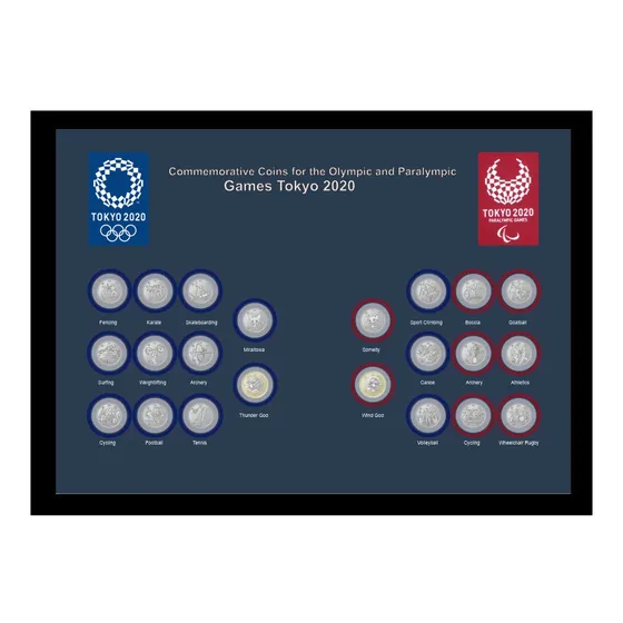 Quadro Moedas Comemorativas Olimpiadas Japão Tokyo 2020