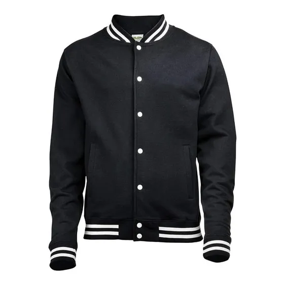 Chaqueta Universitaria Unisex Negra Estampados Personalizado