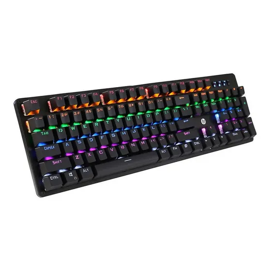 Teclado Gamer Mecánico Hp Gk100 Led Rgb / Qwerty / Anti-ghos
