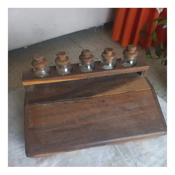 Panera-especiero De Madera Tipo Baul. Guardar Pan Y Especias
