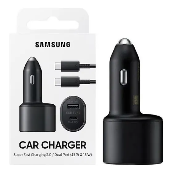 Cargador Dual Carro Samsung 45w Para S24 Plus Ultra Original