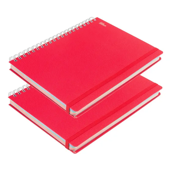 Cuaderno Profesional Universitario 200h Pasta Dura 2 Pzas Rojo Raya