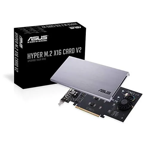 Asus Hyper M.2 X16 Pcie 3.0 X4 Expansion Card V2 Supports 4