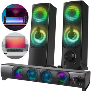Caixa De Som Gamer Led Rgb Computador Notebook Pc Usb P2 Caixa De Som Gamer Led Rgb Computador Notebook Pc Usb P2