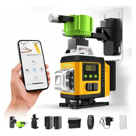 Nível Laser 16 Linhas 360° Autonivelante Lcd App 2 Baterias