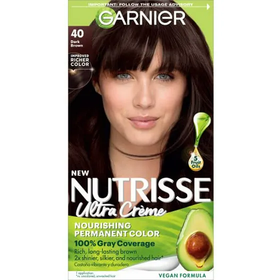 Tinte Para Cabello Garnier Nutrisse 40 Marrón Oscuro (chocol