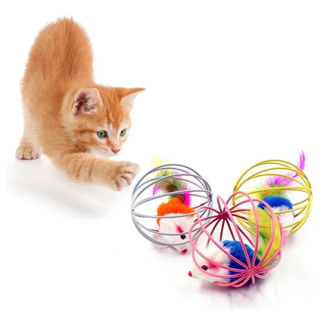 Juguete Pelota Con Ratón Para Gato Juego Interactivo Gatos