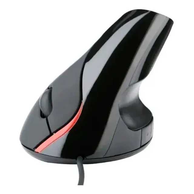 Mouse Vertical Ergonomico Raton Gamer Silencioso Rgb Dpi Color Negro