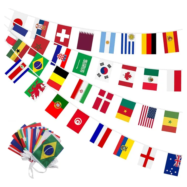 Guirnalda De 100 Banderas Del Mundo Bandera Publicitarias
