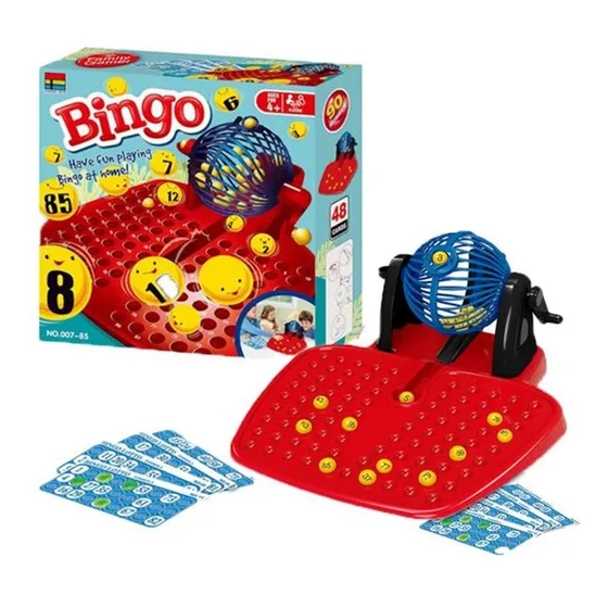 Juego De Bingo Con Biombo Y Tablero 90 Números 48 Cartones