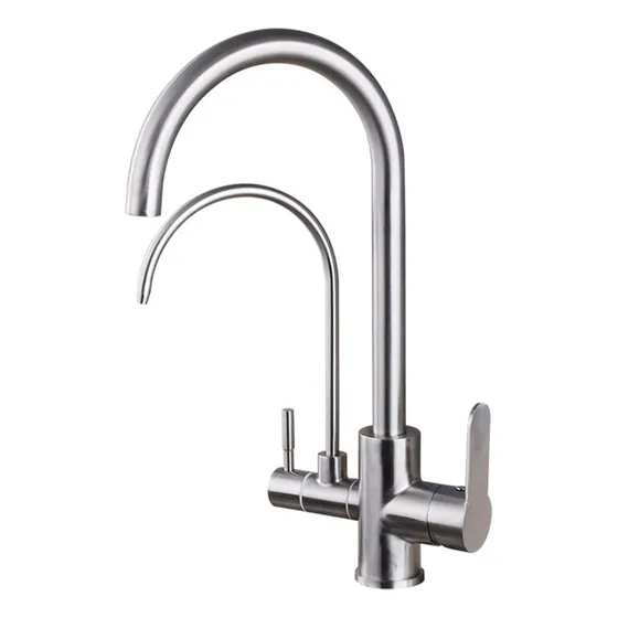Grifo Cocina 3 Via Para Sistema Filtro Agua Acero Inoxidable