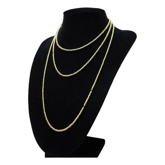 Collar Mostacilla De Argolla Enchape Oro 120 Cm