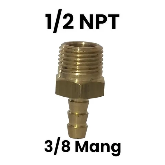 Conector Conexión Bronce 1/2  Npt  X 3/8 Espiga P/manguera  