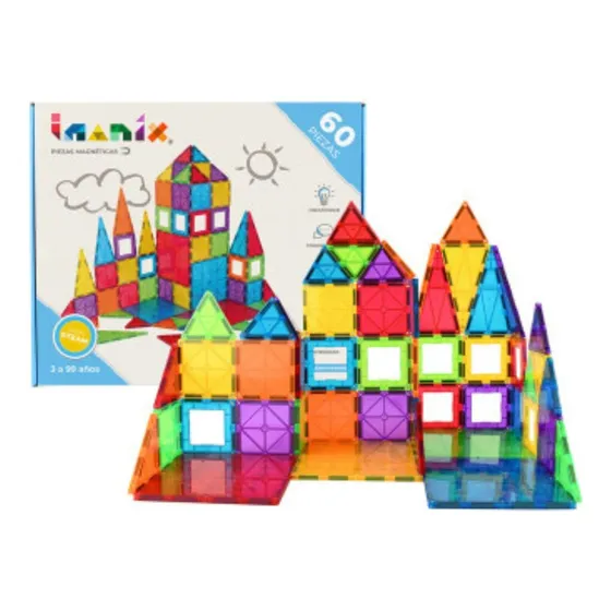 Juego Bloques Magnéticos Imanix 60 Pz Braintoys