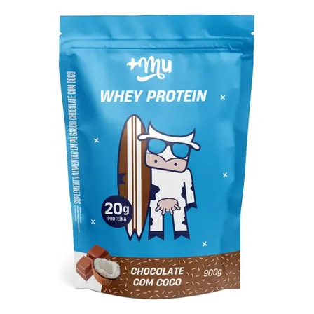 Refil Whey Concentrado Chocolate Com Coco 900g + Mu