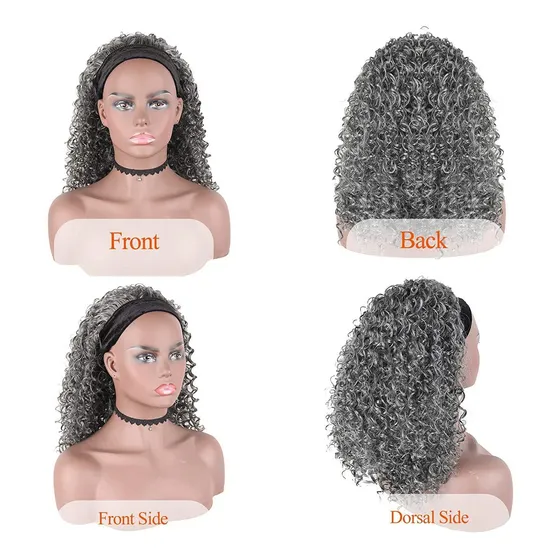 Peluca De Pelo Rizado Con Ondas Sueltas Con Diademas Unidas