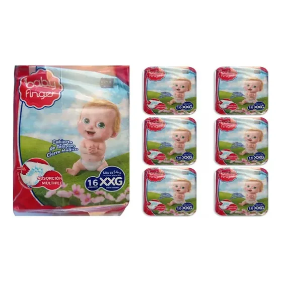 Pañales Baby Finger Xxg Bulto De 12pqts De 16und