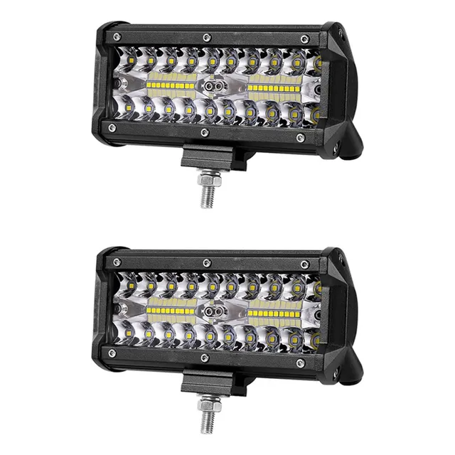 2 Barras De Luz Led Combinadas De 7 Pulgadas Y 120 W, Haz De
