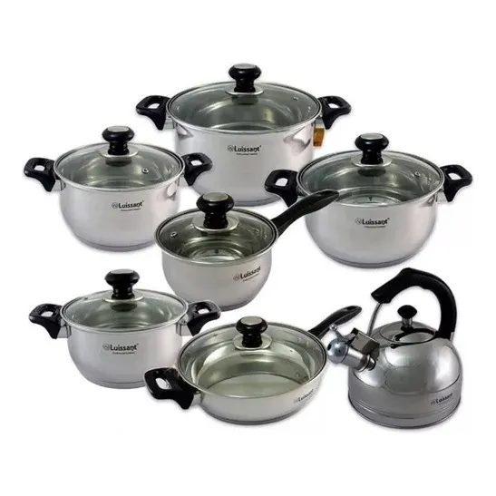 Juego De Olla Acero Inoxidable Luissant 14pcs Color Negro