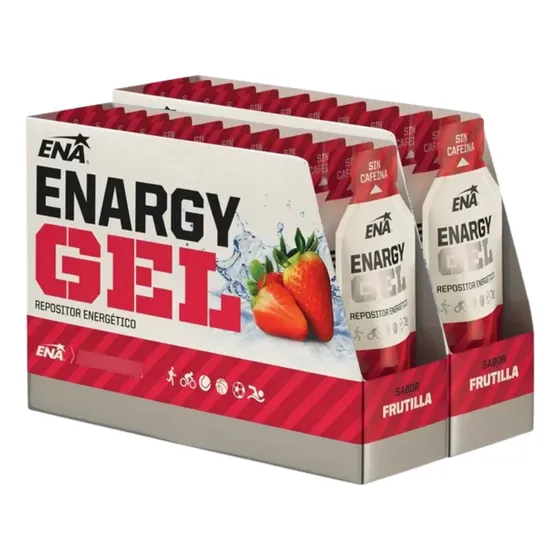 Ena Sport Enargy Gel Sabor Frutilla Sin Cafeína 2 Cajas X12 Unidades