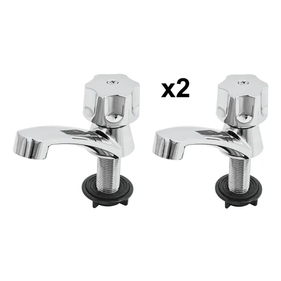 Llave Grifo Sencillo Lavamano Plastico Cromado 