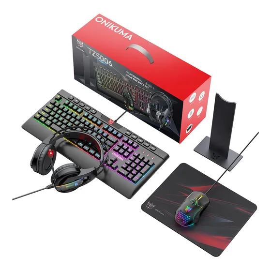 Set, Kit Gamer Onikuma 5 En 1 Modelo Tz5006 Gaming Combo Rgb