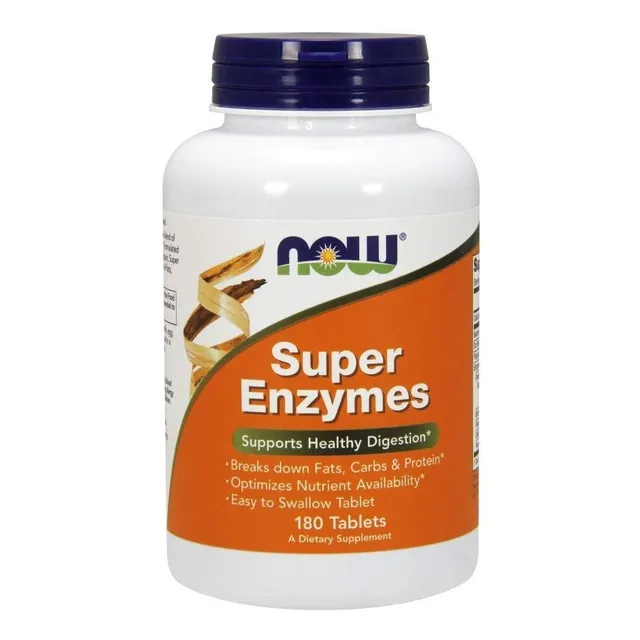 Now Super Enzimas Bromelina Bilis De Buey Pancreatina X 180t Sabor Sin sabor