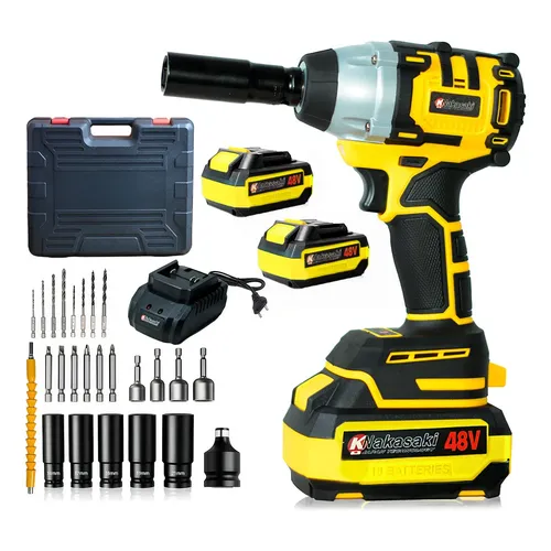 Chave De Impacto A Bateria 48v 800n.m Nakasaki Nk8008 Cor Amarelo
