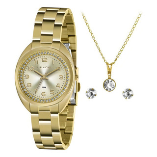 Kit Relógio Lince Feminino Quartz Ref.: Lrg4679l.kz79c2kx Cor Da Correia Dourado Cor Do Bisel Dourado Cor Do Fundo Dourado Kit Relógio Lince Feminino Quartz Ref.: Lrg4679l.kz79c2kx Cor Da Correia Dourado Cor Do Bisel Dourado Cor Do Fundo Dourado