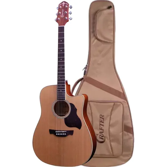 Violão Crafter Folk De-7 Cutaway Elétrico Sólido Cedro