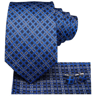 Set De Corbata , Panuelo Y Gemelos Hi-tie Seda, Azul Tartan Set De Corbata , Panuelo Y Gemelos Hi-tie Seda, Azul Tartan