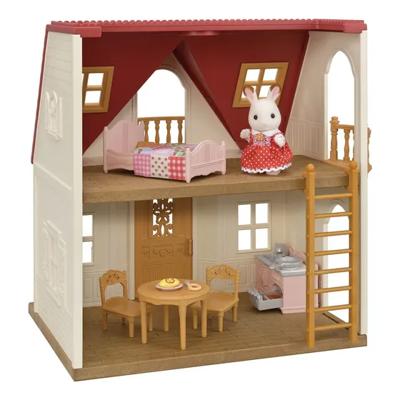 Calico Critters Red Roof Cozy Cottage - Juego De Casa De Muñecas Con Figura, Muebles Y Accesorios