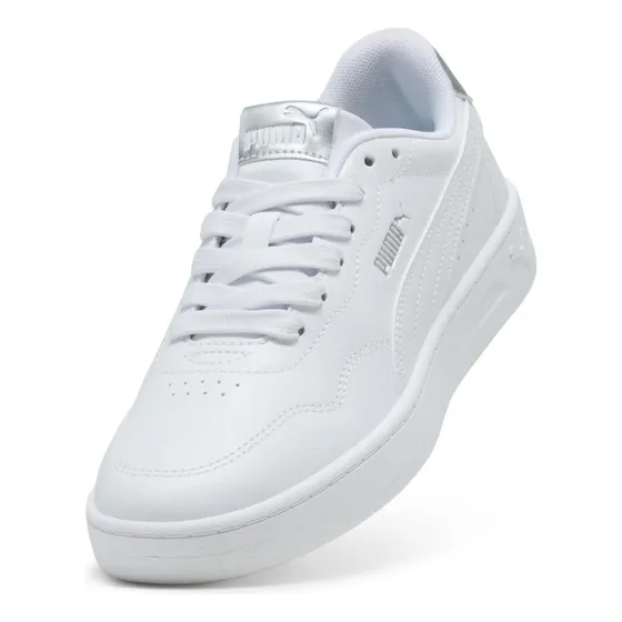 Zapatilla Mujer Puma Blanca Plateado Court Lally Metallic Glam