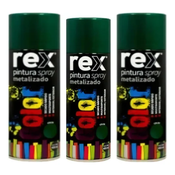 Aerosol Rex 400ml:acabado Metalico, Verde Metalizado X3 U