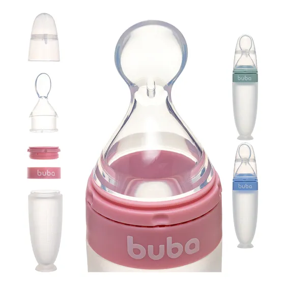 Colher Dosadora Papinha Bebê Mamadeira Com Ventosa Buba