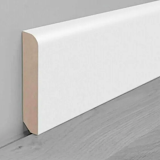 Rodapié De Pvc Blanco Natural Pieza De 2.44.mt De Largo