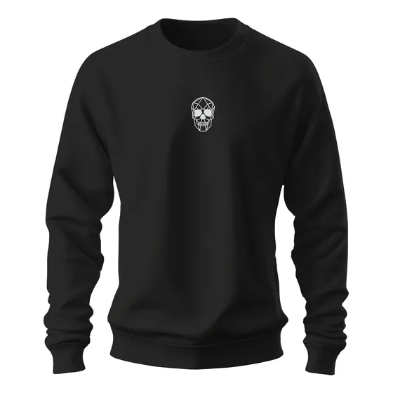 Sudadera Sweater Bordado Calavera Geometrica Craneo Figura