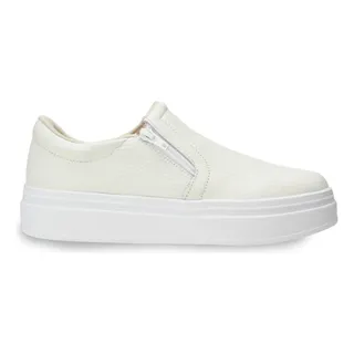 TĂȘnis Feminino Al1003002 Com ZĂper Lateral Branco Usaflex TĂȘnis Feminino Al1003002 Com ZĂper Lateral Branco Usaflex
