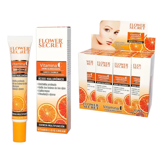 Crema Contorno De Ojos Ojeras Vitamina C Flower Secret Momento de aplicación Día/Noche Tipo de piel Todo tipo de piel