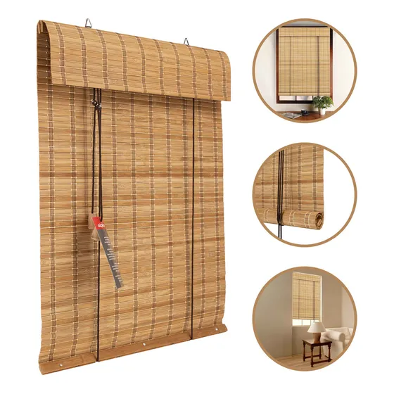 Cortina Persiana Bambu Casa Quarto Sala 140x160cm Horizontal Cor Bauhaus Haya