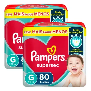 Pampers Supersec Fraldas DescartĂĄveis Tamanho G 160 Unidades Pampers Supersec Fraldas DescartĂĄveis Tamanho G 160 Unidades